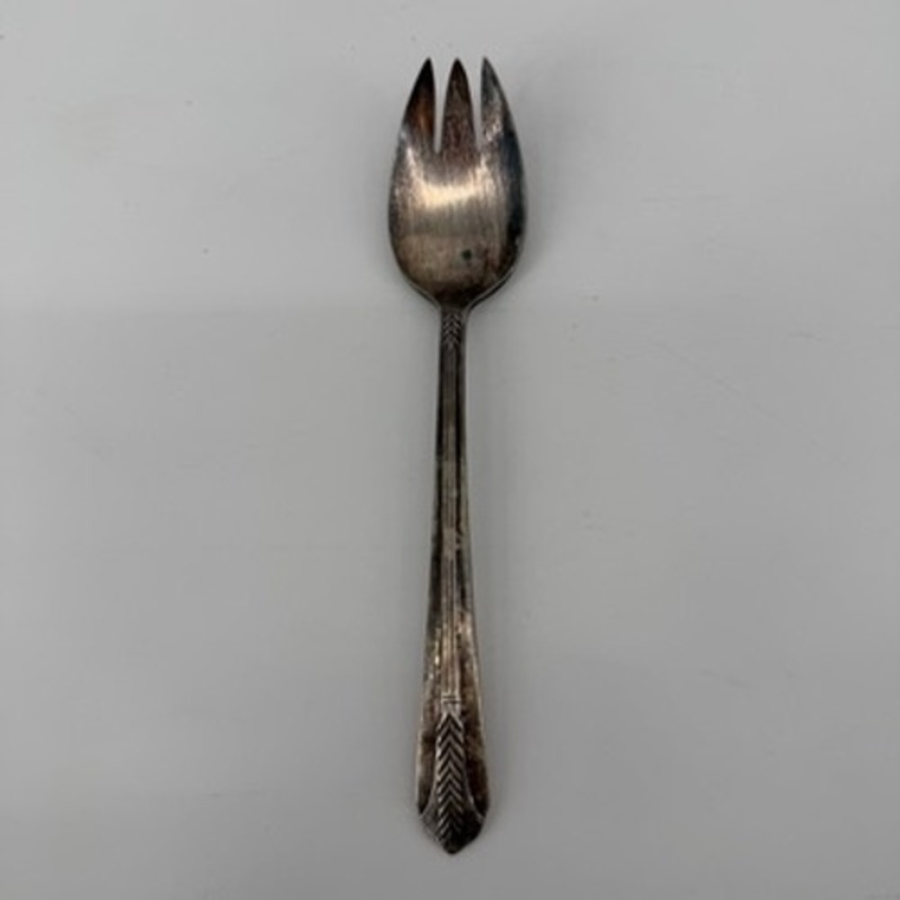 Wm Rogers Mfg Co Allure Silverplate Ice Cream Fork Art Deco Vintage 5.75"